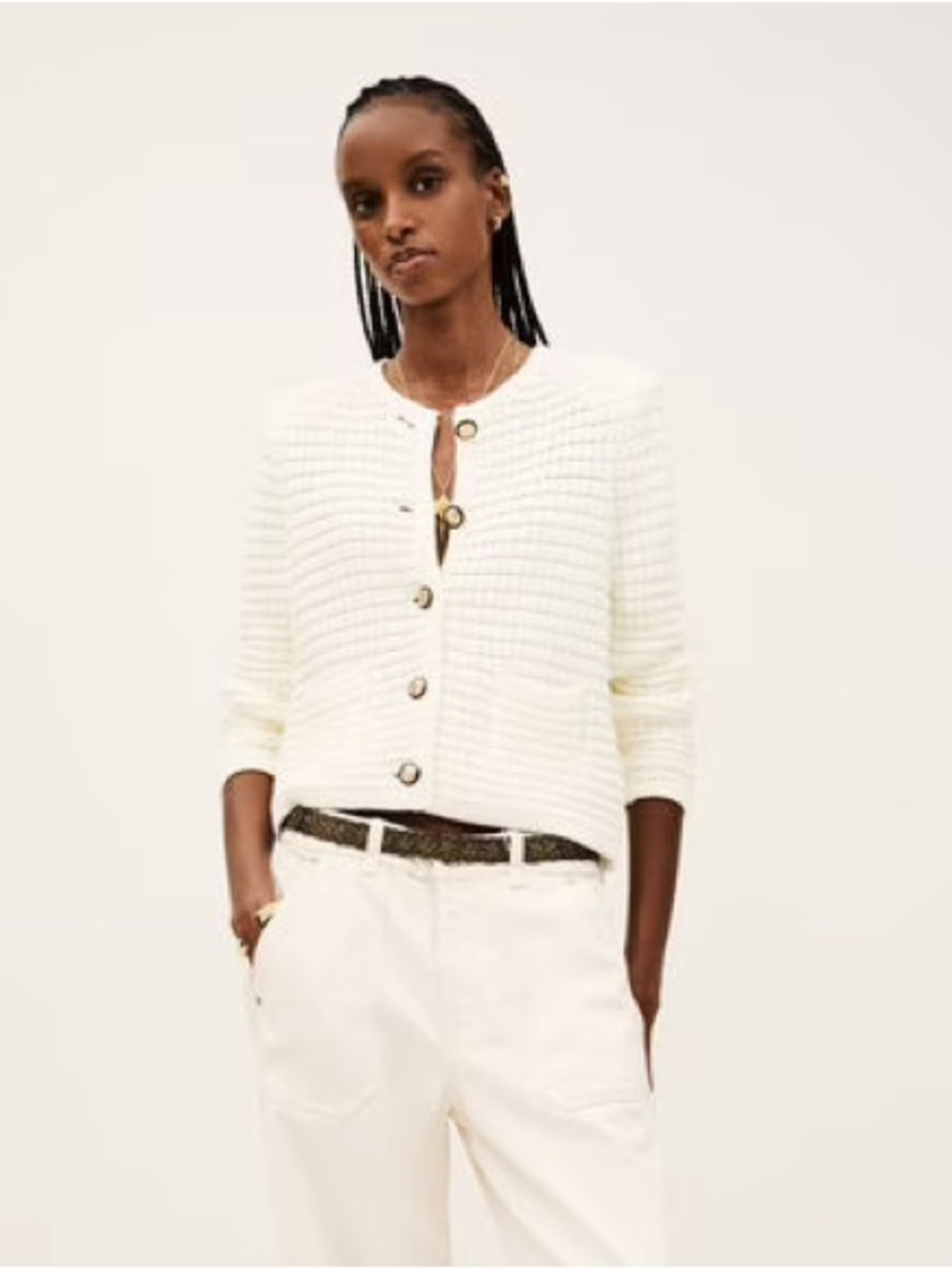 NWT Ba&sh Gaspard off-white Cardigan